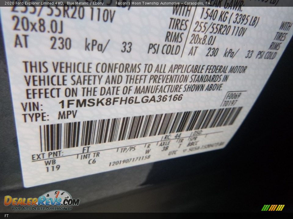 Ford Color Code FT Blue Metallic