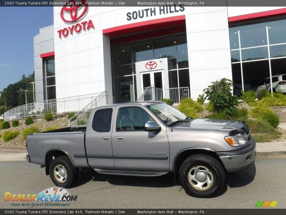 2000 Toyota Tundra SR5 Extended Cab 4x4 Platinum Metallic / Oak Photo #2