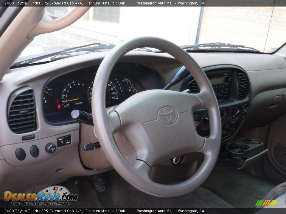 2000 Toyota Tundra SR5 Extended Cab 4x4 Platinum Metallic / Oak Photo #14