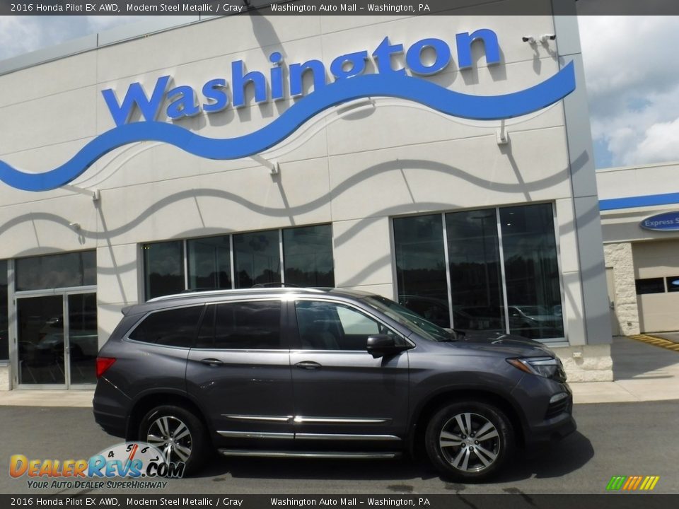 2016 Honda Pilot EX AWD Modern Steel Metallic / Gray Photo #2