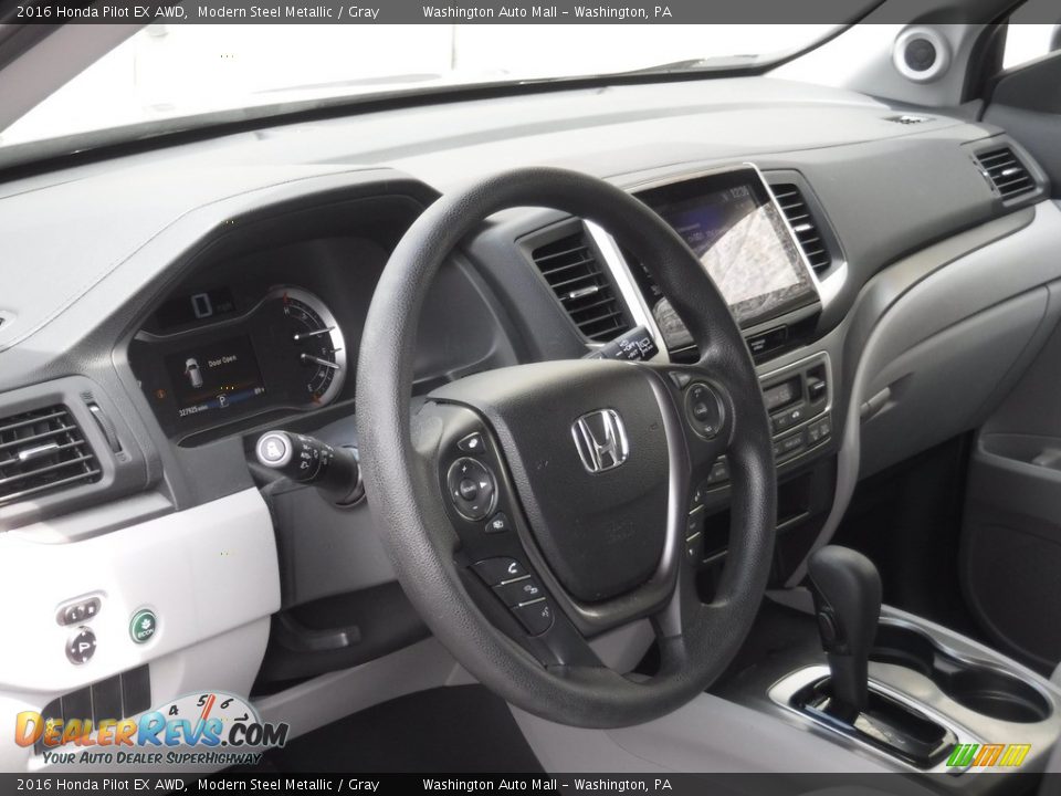 2016 Honda Pilot EX AWD Modern Steel Metallic / Gray Photo #12