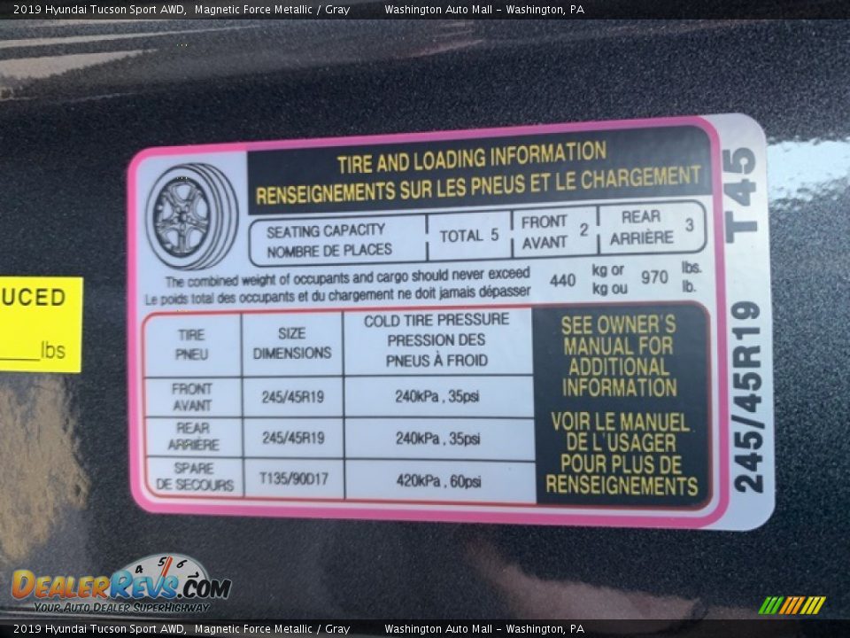 2019 Hyundai Tucson Sport AWD Magnetic Force Metallic / Gray Photo #9