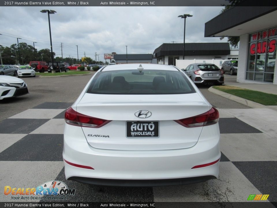 2017 Hyundai Elantra Value Edition White / Black Photo #4