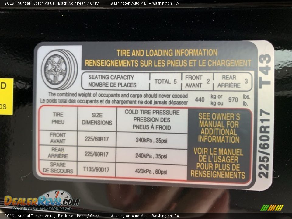 2019 Hyundai Tucson Value Black Noir Pearl / Gray Photo #9