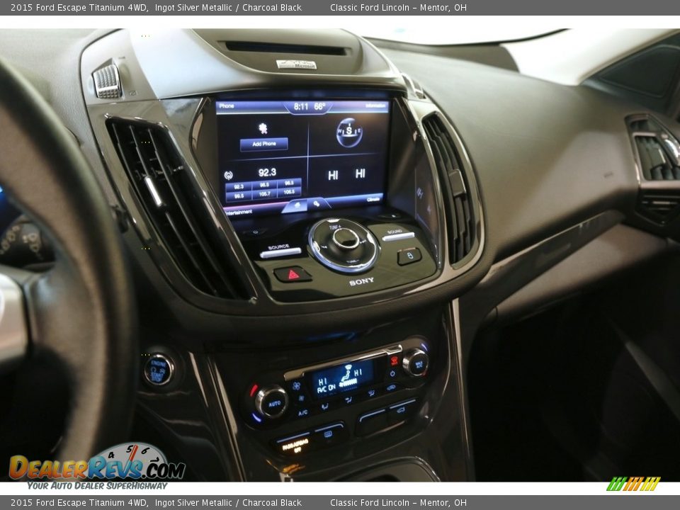 2015 Ford Escape Titanium 4WD Ingot Silver Metallic / Charcoal Black Photo #9