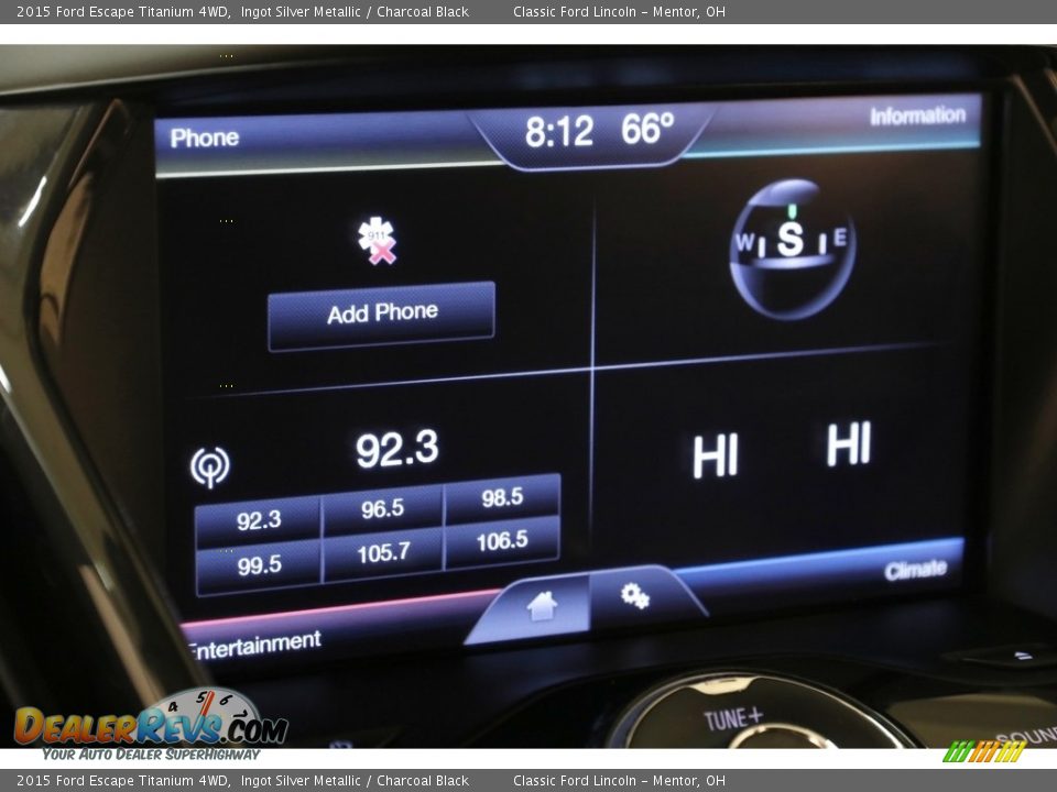 2015 Ford Escape Titanium 4WD Ingot Silver Metallic / Charcoal Black Photo #11