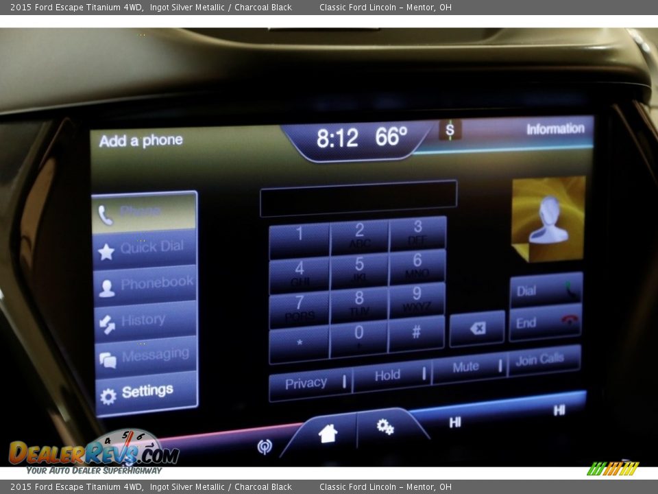 2015 Ford Escape Titanium 4WD Ingot Silver Metallic / Charcoal Black Photo #12