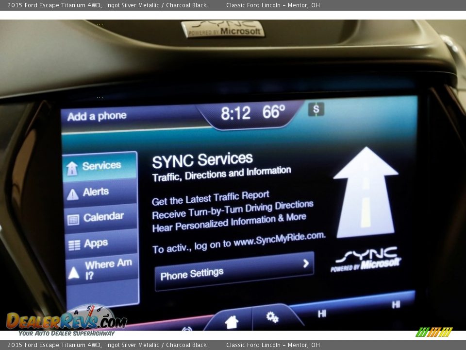 2015 Ford Escape Titanium 4WD Ingot Silver Metallic / Charcoal Black Photo #13