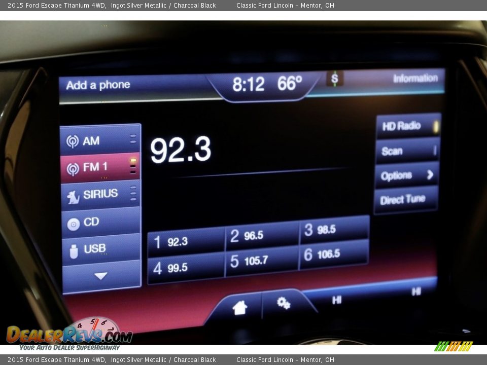 2015 Ford Escape Titanium 4WD Ingot Silver Metallic / Charcoal Black Photo #14