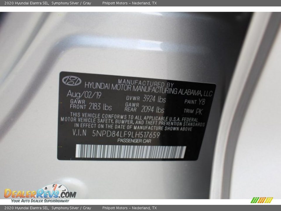 2020 Hyundai Elantra SEL Symphony Silver / Gray Photo #25