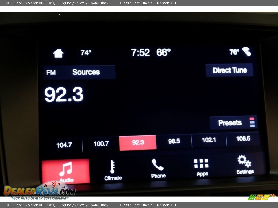 2018 Ford Explorer XLT 4WD Burgundy Velvet / Ebony Black Photo #10