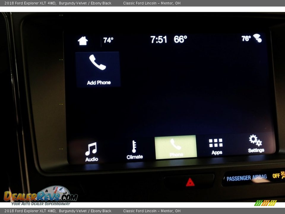 2018 Ford Explorer XLT 4WD Burgundy Velvet / Ebony Black Photo #12