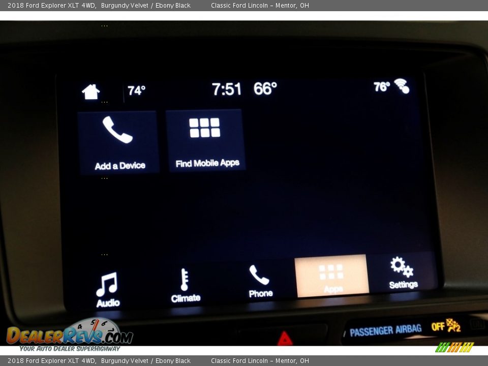 2018 Ford Explorer XLT 4WD Burgundy Velvet / Ebony Black Photo #13