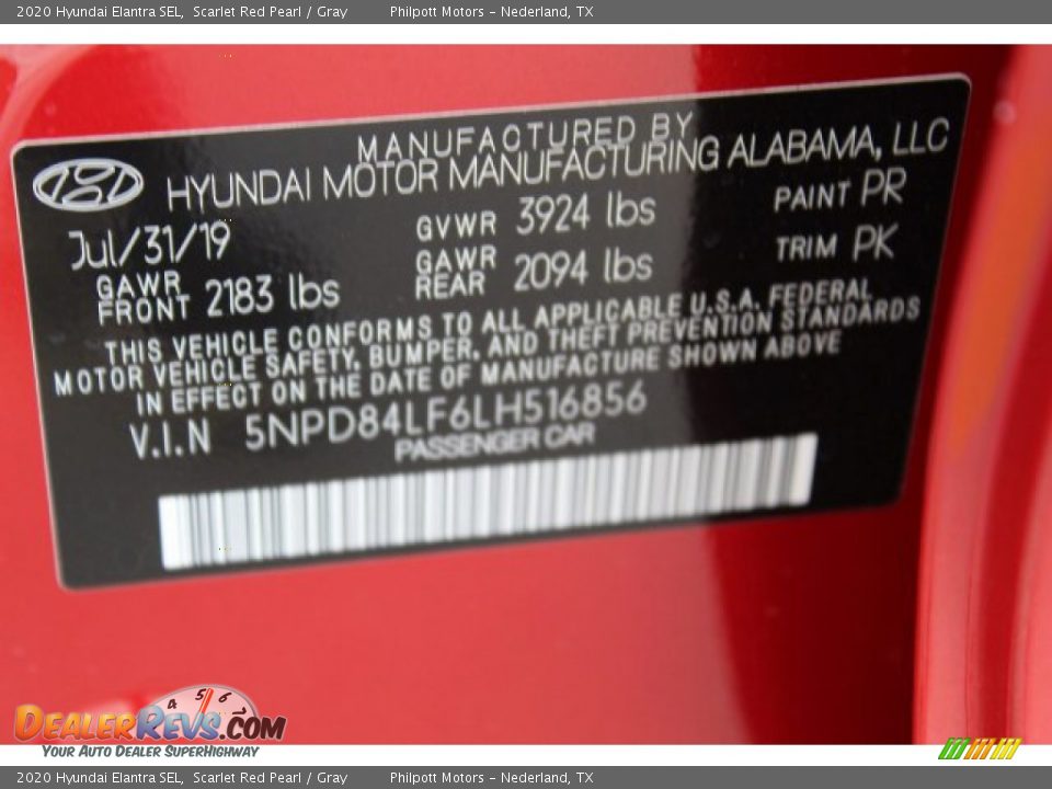 2020 Hyundai Elantra SEL Scarlet Red Pearl / Gray Photo #25
