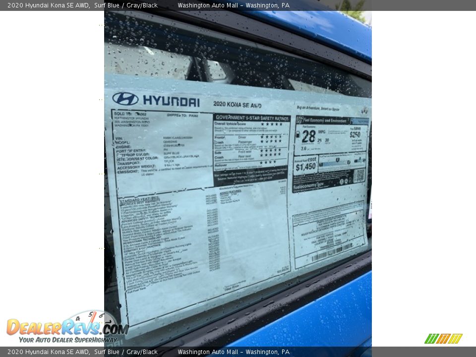 2020 Hyundai Kona SE AWD Window Sticker Photo #16