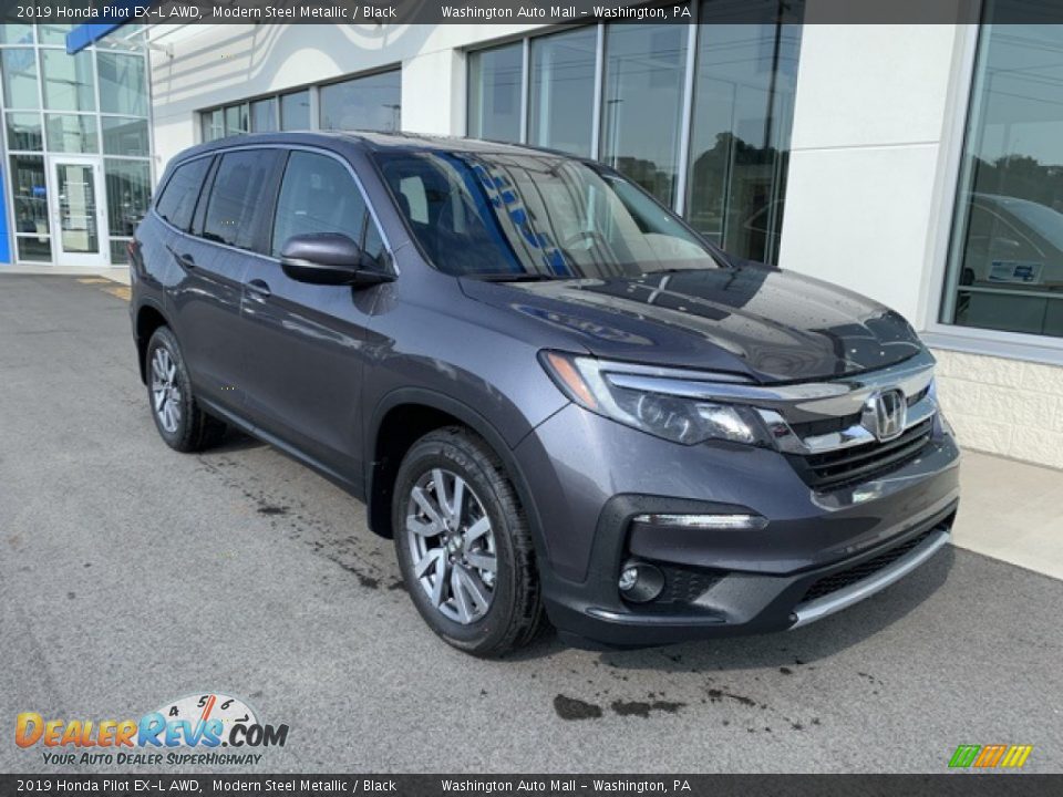 2019 Honda Pilot EX-L AWD Modern Steel Metallic / Black Photo #2