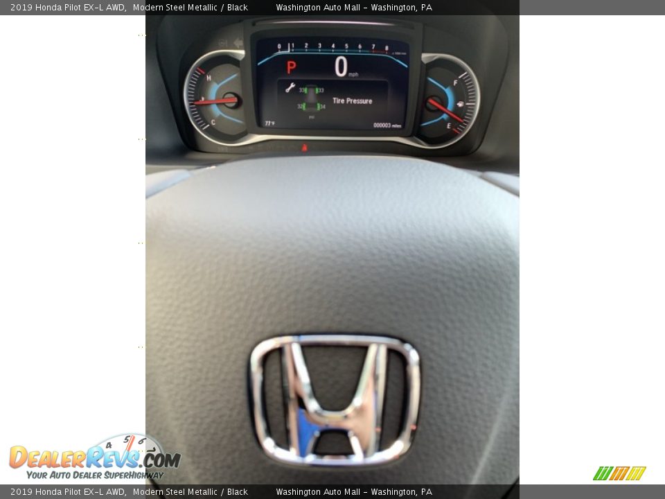 2019 Honda Pilot EX-L AWD Modern Steel Metallic / Black Photo #36