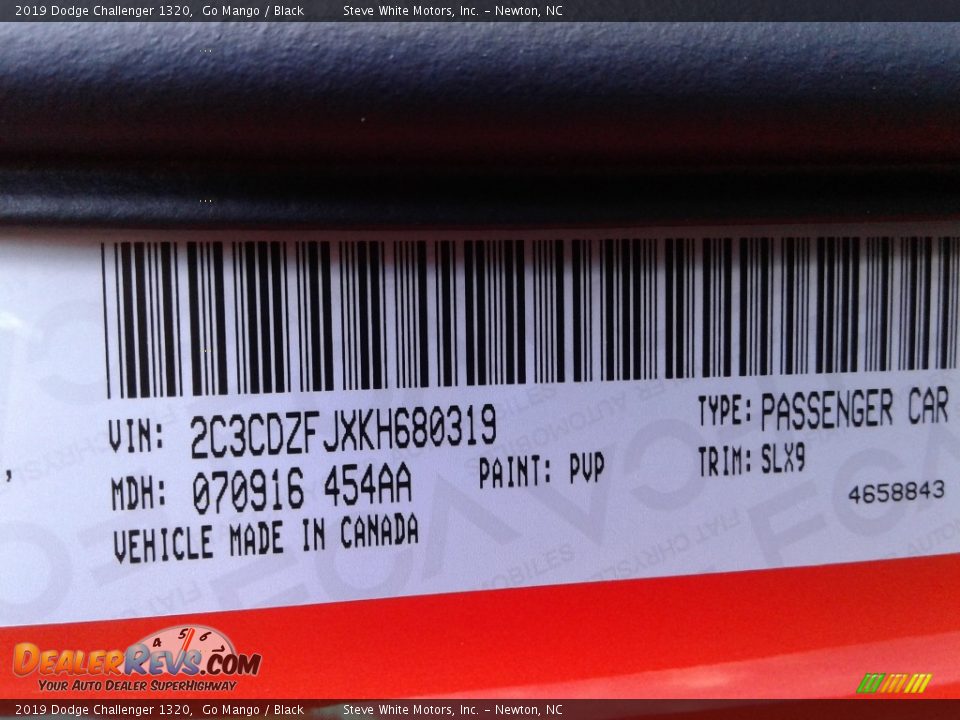 2019 Dodge Challenger 1320 Go Mango / Black Photo #34