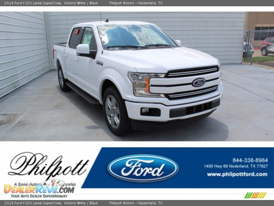 2019 Ford F150 Lariat SuperCrew Oxford White / Black Photo #1