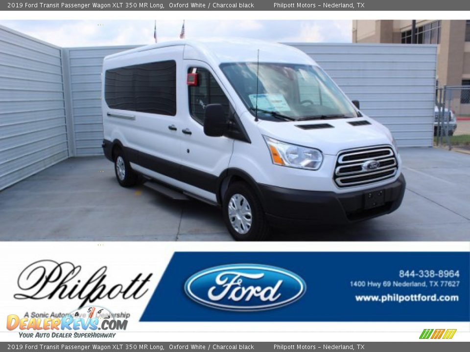 2019 Ford Transit Passenger Wagon XLT 350 MR Long Oxford White / Charcoal black Photo #1