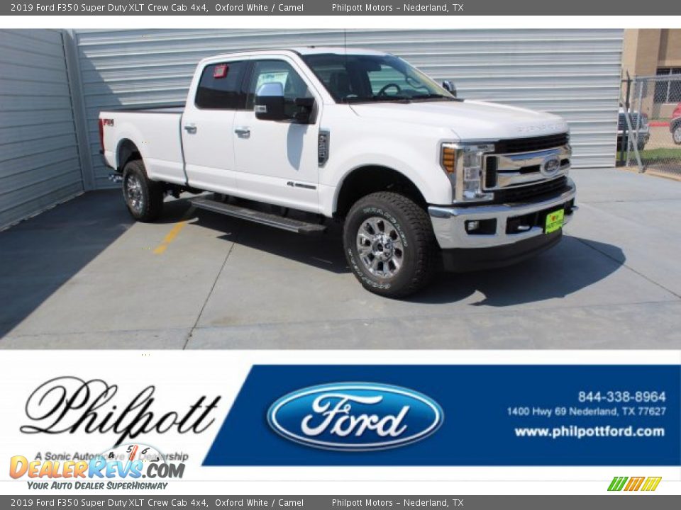 2019 Ford F350 Super Duty XLT Crew Cab 4x4 Oxford White / Camel Photo #1