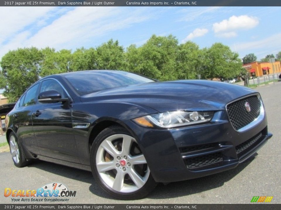 2017 Jaguar XE 25t Premium Dark Sapphire Blue / Light Oyster Photo #2
