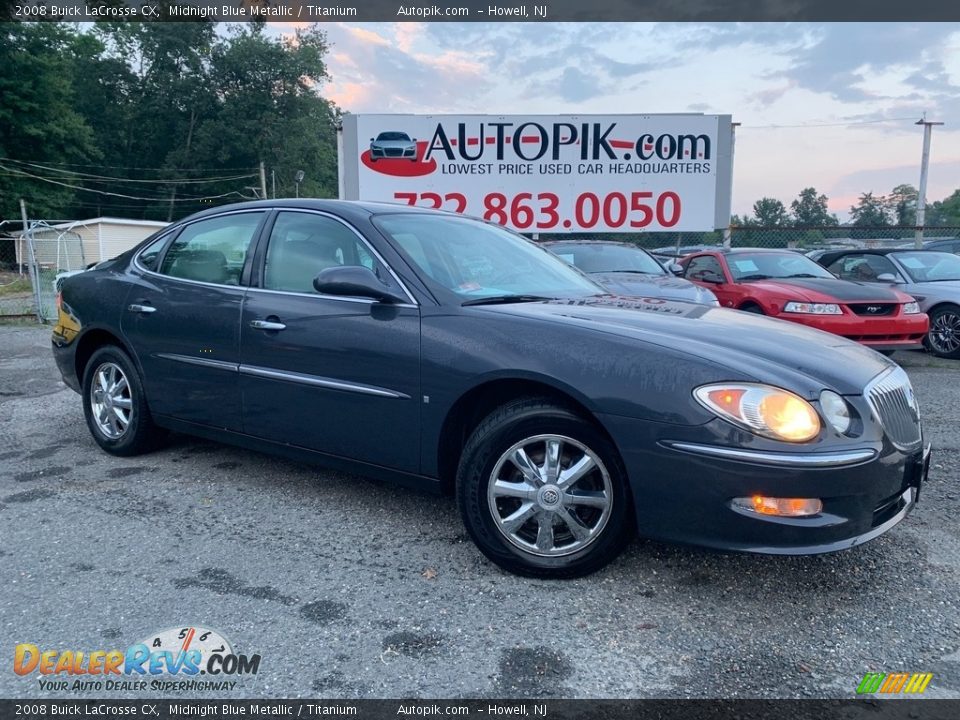 2008 Buick LaCrosse CX Midnight Blue Metallic / Titanium Photo #1