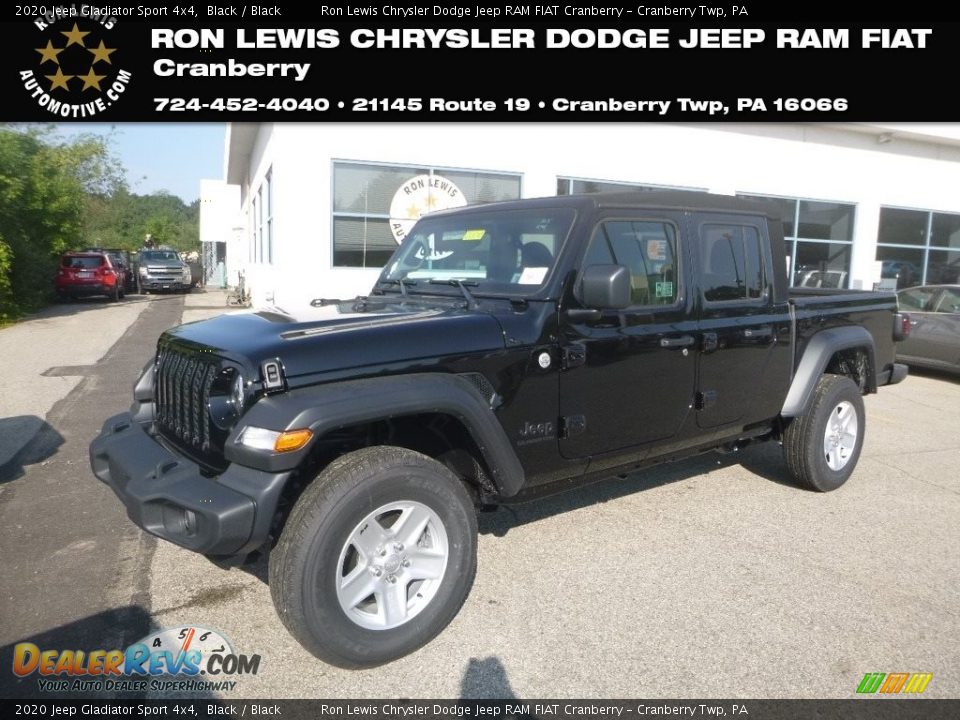 2020 Jeep Gladiator Sport 4x4 Black / Black Photo #1