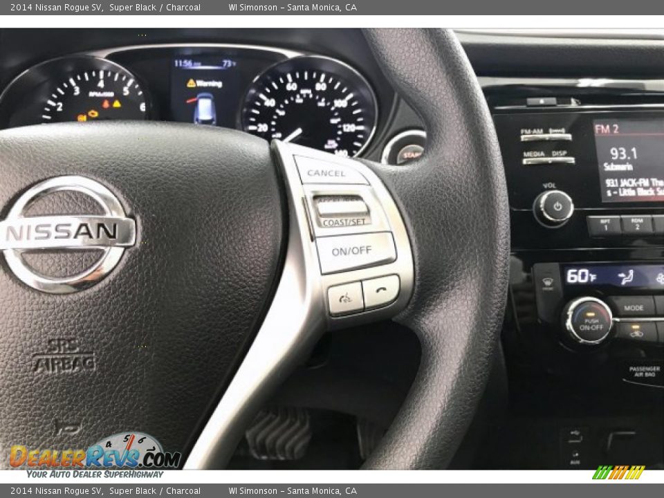 2014 Nissan Rogue SV Super Black / Charcoal Photo #19