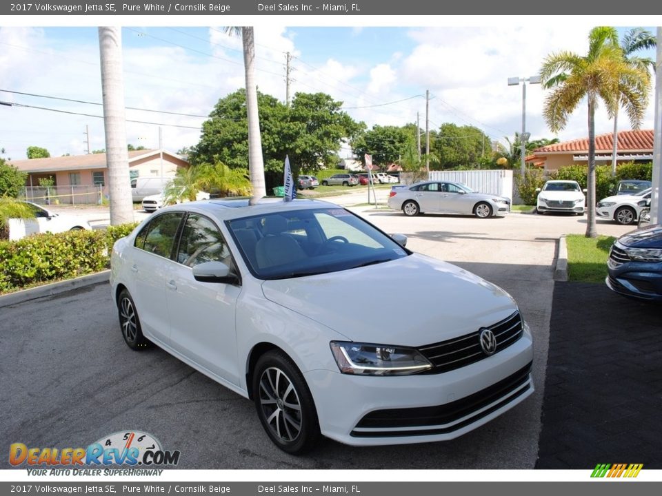 2017 Volkswagen Jetta SE Pure White / Cornsilk Beige Photo #1