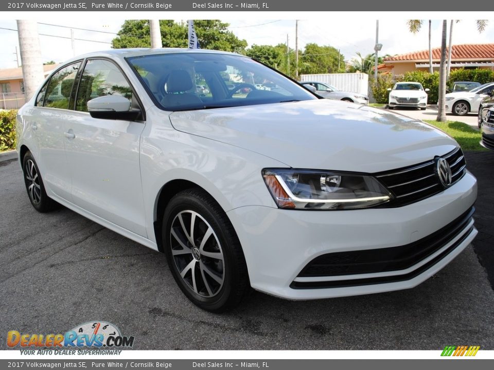 2017 Volkswagen Jetta SE Pure White / Cornsilk Beige Photo #2