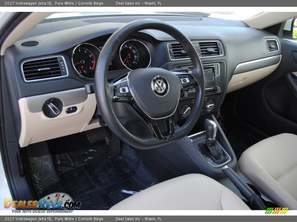 2017 Volkswagen Jetta SE Pure White / Cornsilk Beige Photo #16