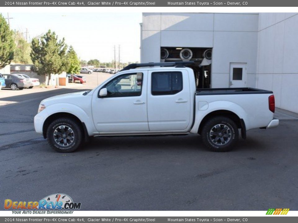 2014 Nissan Frontier Pro-4X Crew Cab 4x4 Glacier White / Pro-4X Graphite/Steel Photo #3