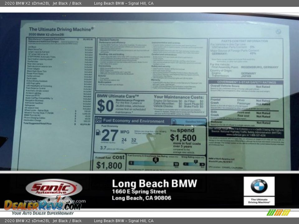 2020 BMW X2 sDrive28i Jet Black / Black Photo #10