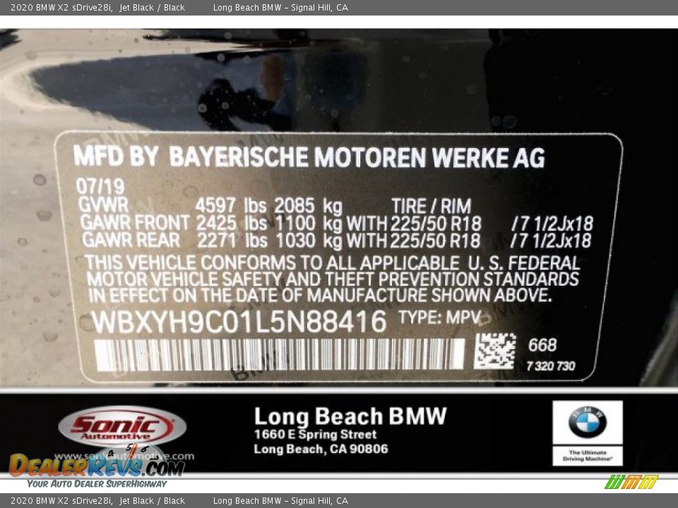 2020 BMW X2 sDrive28i Jet Black / Black Photo #11