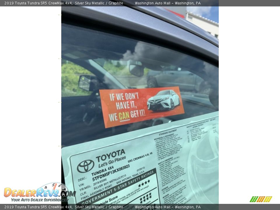 2019 Toyota Tundra SR5 CrewMax 4x4 Silver Sky Metallic / Graphite Photo #29