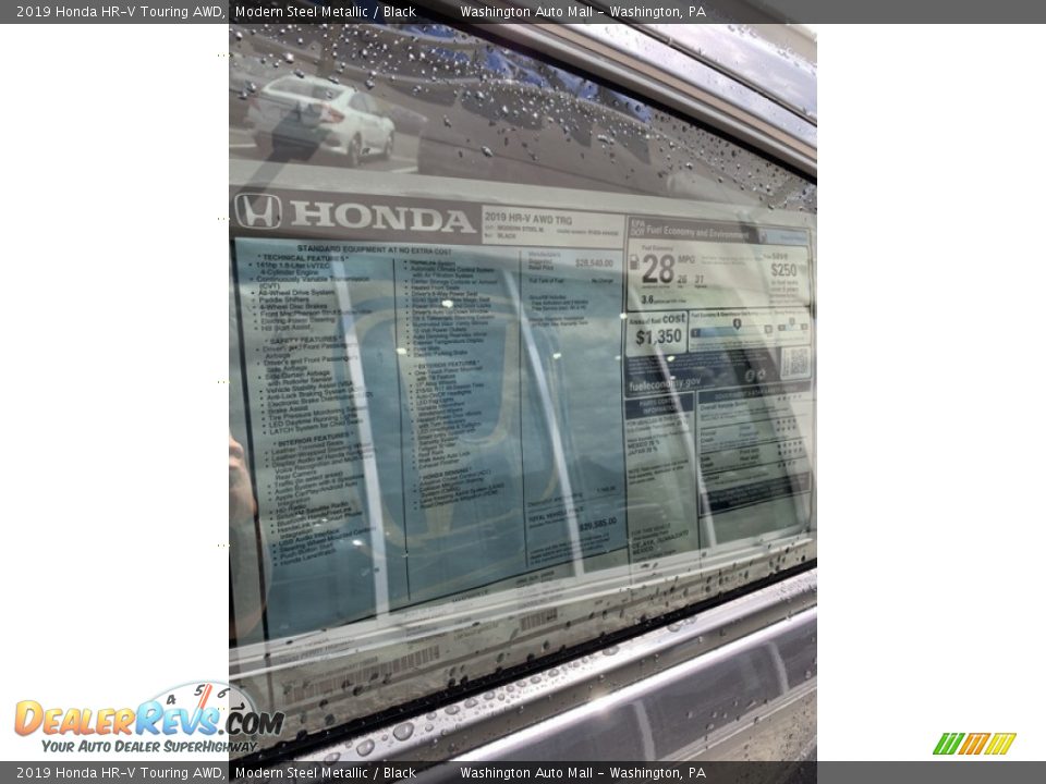 2019 Honda HR-V Touring AWD Modern Steel Metallic / Black Photo #15