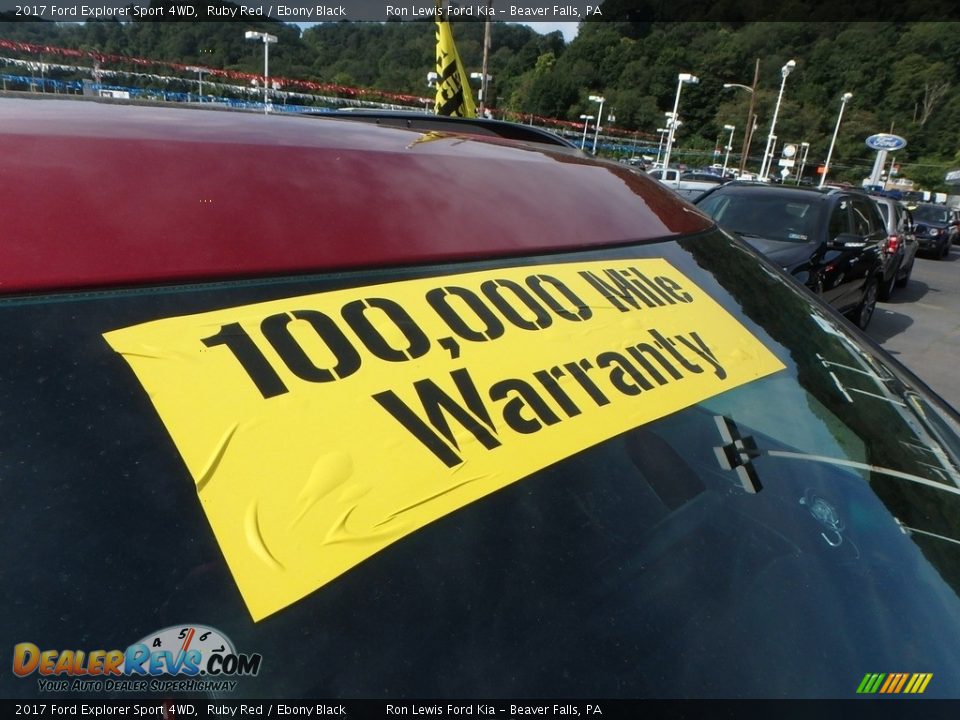 2017 Ford Explorer Sport 4WD Ruby Red / Ebony Black Photo #10