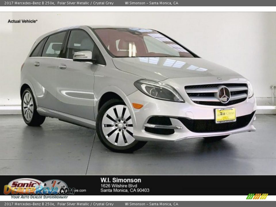 2017 Mercedes-Benz B 250e Polar Silver Metallic / Crystal Grey Photo #1