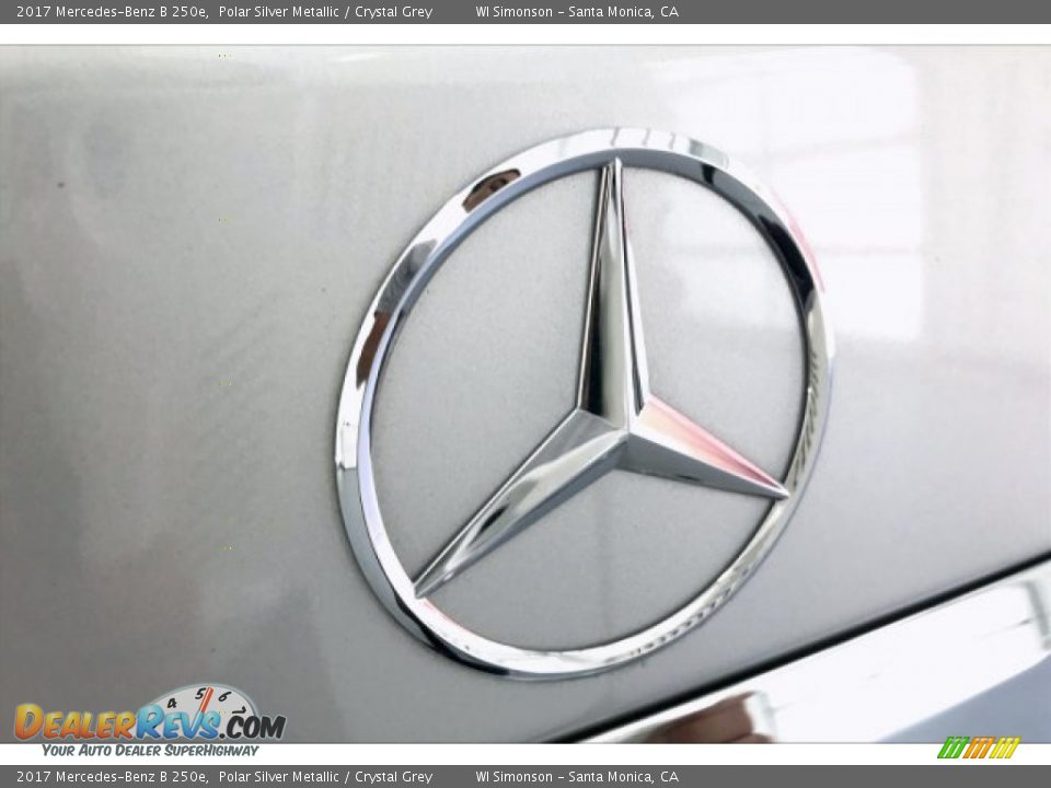 2017 Mercedes-Benz B 250e Polar Silver Metallic / Crystal Grey Photo #7