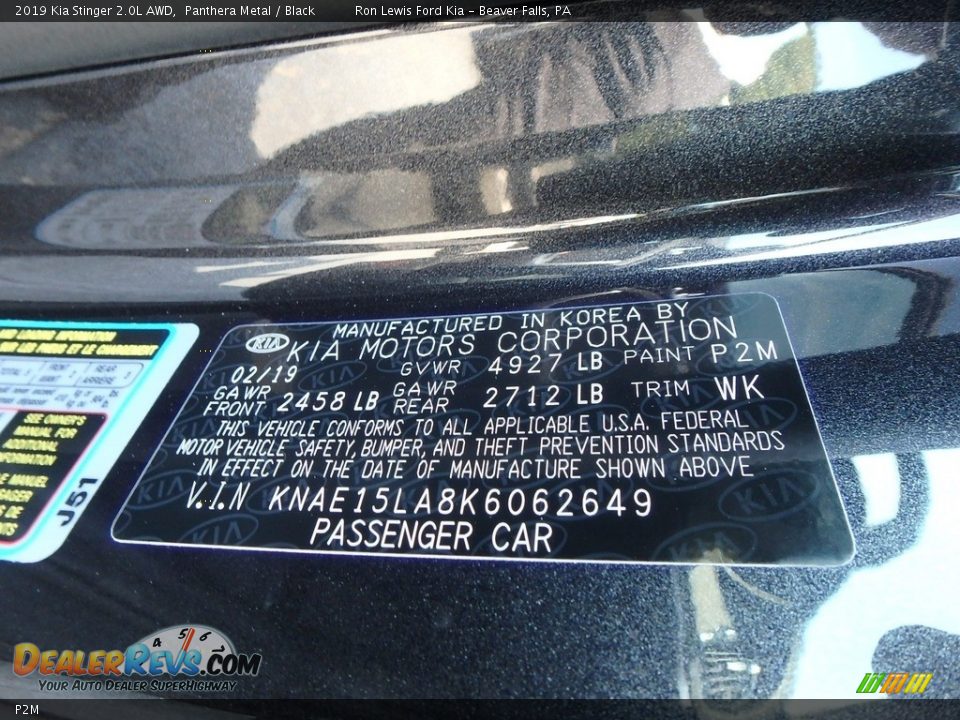 Kia Color Code P2M Panthera Metal