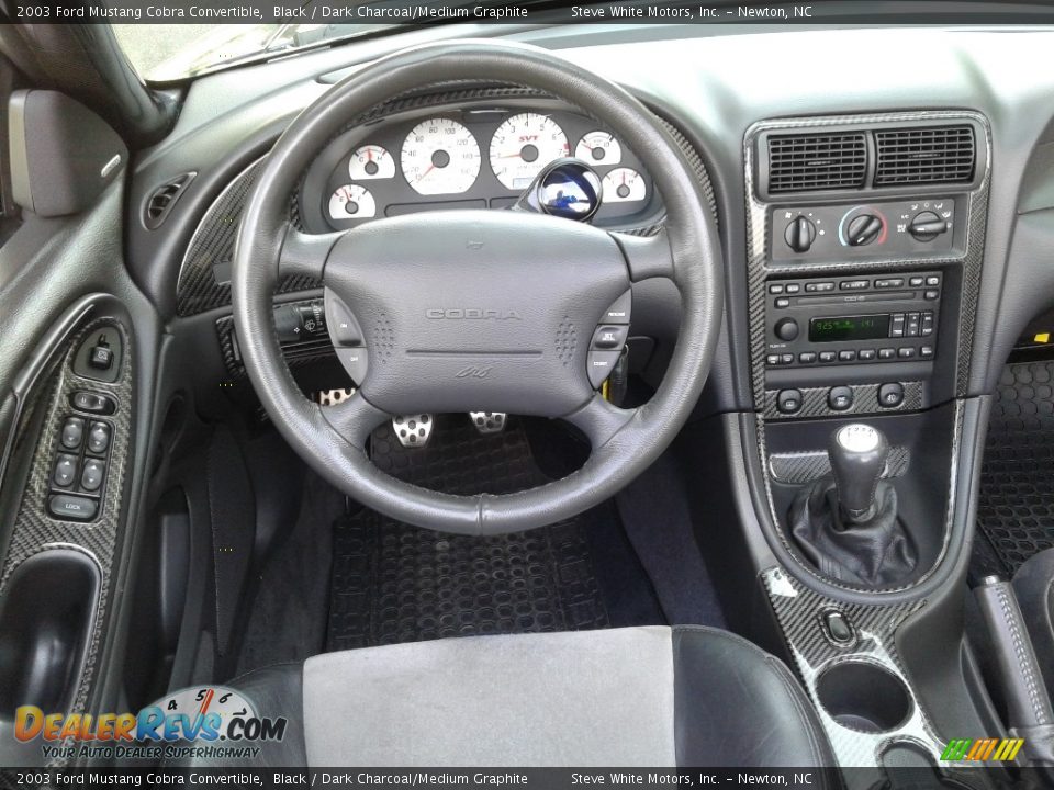 2003 Ford Mustang Cobra Convertible Black / Dark Charcoal/Medium Graphite Photo #25