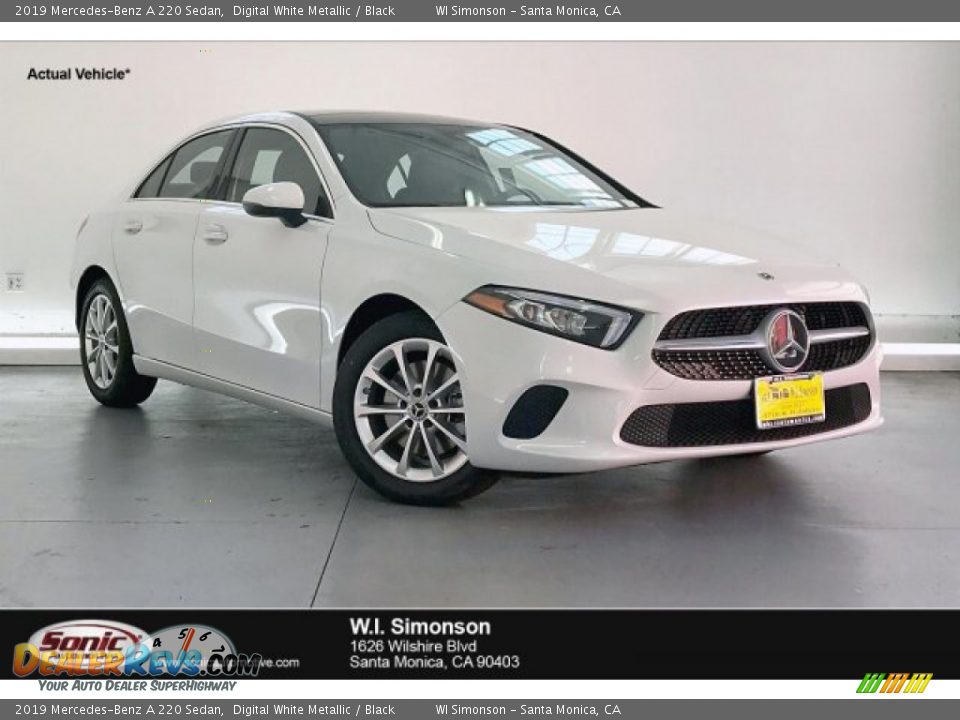 2019 Mercedes-Benz A 220 Sedan Digital White Metallic / Black Photo #1