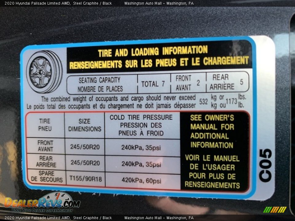 2020 Hyundai Palisade Limited AWD Steel Graphite / Black Photo #9