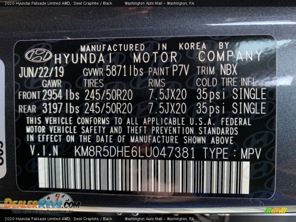 2020 Hyundai Palisade Limited AWD Steel Graphite / Black Photo #10