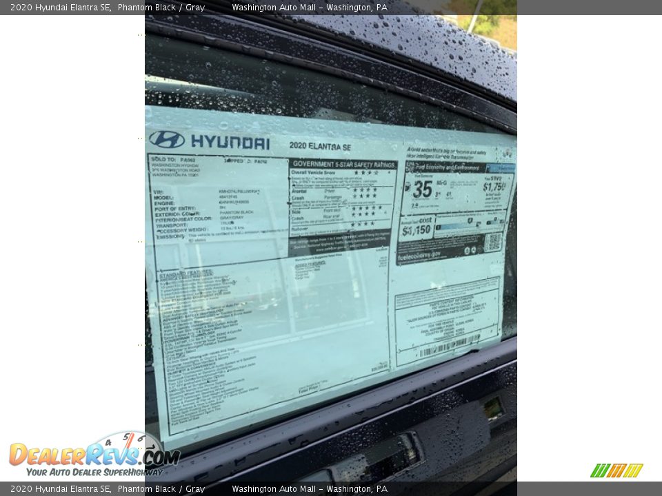 2020 Hyundai Elantra SE Phantom Black / Gray Photo #16