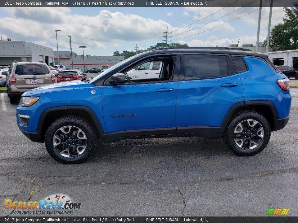 2017 Jeep Compass Trailhawk 4x4 Laser Blue Pearl / Black/Ruby Red Photo #4