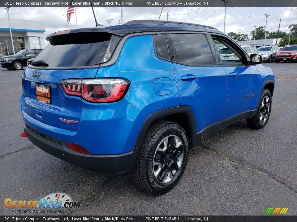 2017 Jeep Compass Trailhawk 4x4 Laser Blue Pearl / Black/Ruby Red Photo #7