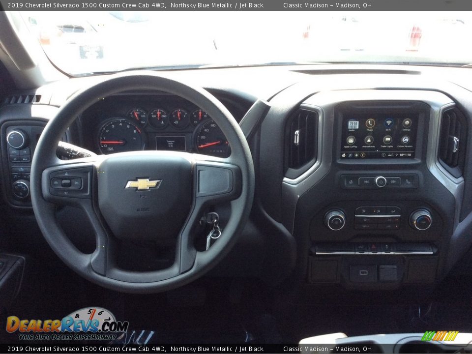 2019 Chevrolet Silverado 1500 Custom Crew Cab 4WD Northsky Blue Metallic / Jet Black Photo #2