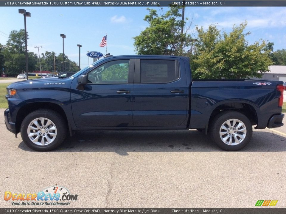 Northsky Blue Metallic 2019 Chevrolet Silverado 1500 Custom Crew Cab 4WD Photo #6